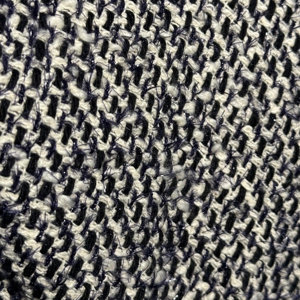 Rebecca Taylor Lurex Tweed Peplum Jacket Small Black White Fringe - Picture 5 of 8